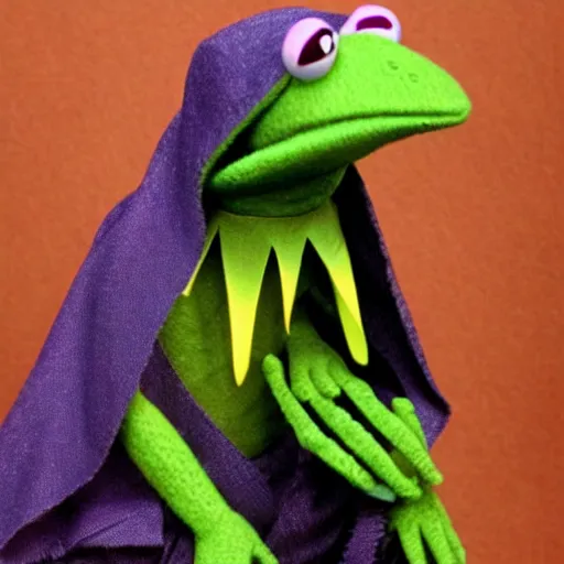 Image similar to kermit the frog as a skeksis