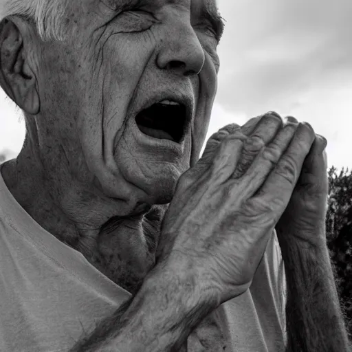Prompt: old man yelling at the clouds