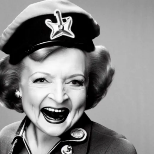 Image similar to betty white as a world war 2 soldier, photograph