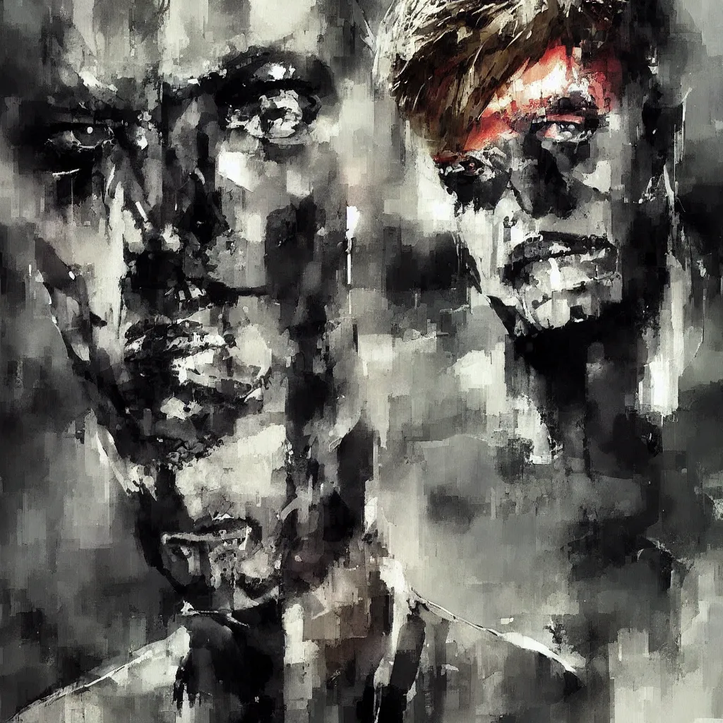 Image similar to david bowie painted by jeremy mann