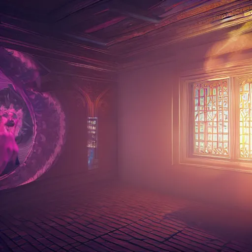 Image similar to a hyperrealistic 3 d render of a dmt trip, photorealism, dramatic lighting, volumetric lighting, 8 k, unreal engine, octane render