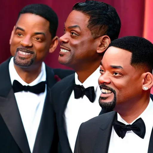 Prompt: chris rock slapping will smith at the oscars, 4k, high detail, high-resolution photograph, professional photography, ultra-detail