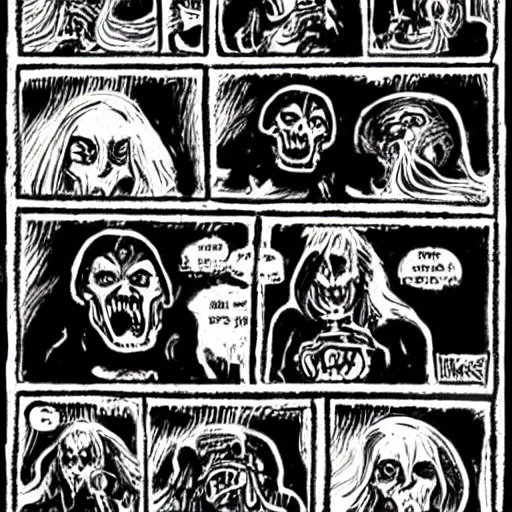 Prompt: munch's scream in the style of heavy metal comics