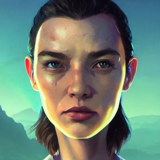 Image similar to highly detailed portrait an alien in gta v, stephen bliss, unreal engine, fantasy art by greg rutkowski, loish, rhads, ferdinand knab, makoto shinkai and lois van baarle, ilya kuvshinov, rossdraws, tom bagshaw, global illumination, radiant light, detailed and intricate environment