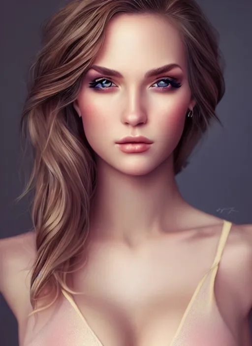 Image similar to a gorgeous american female photo, professionally retouched, soft lighting, realistic, smooth face, full body shot, torso, dress, perfect eyes, sharp focus on eyes, 8 k, high definition, insanely detailed, intricate, elegant, art by artgerm and jason chan