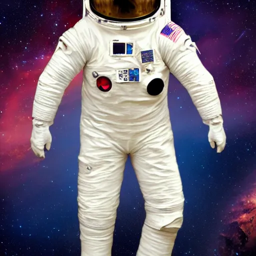 Prompt: full body photo of a horse in a space suit