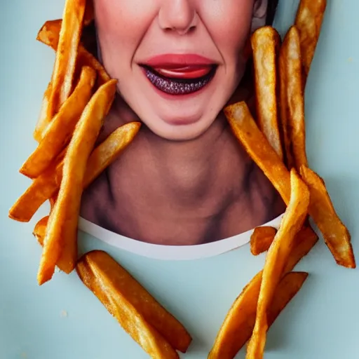 Image similar to person made out of tasty frensch fries