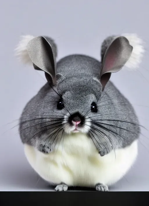 Prompt: 80mm resin detailed miniature of fluffy chinchilla, Product Introduction Photos, 4K, Full body, simple background