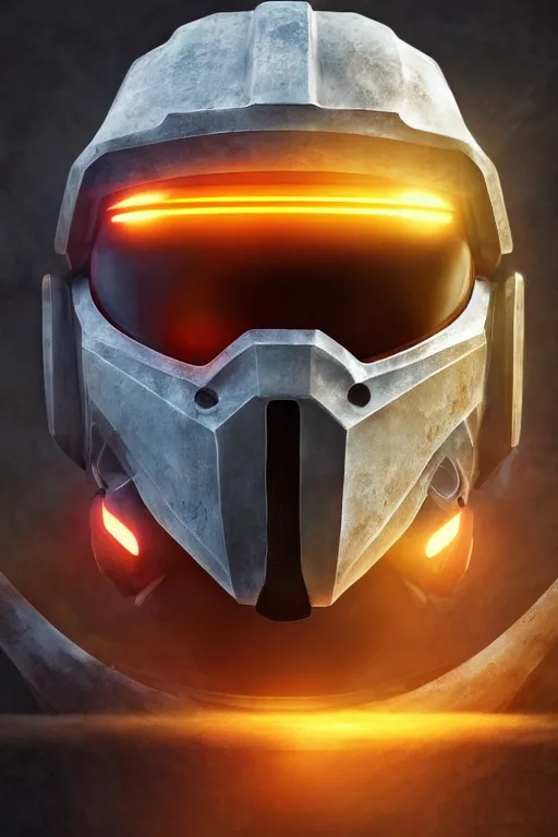 Image similar to robot ninja mask helmet halo master chief radiating a glowing aura global illumination ray tracing hdr fanart arstation by ian pesty and katarzyna da „ bek - chmiel