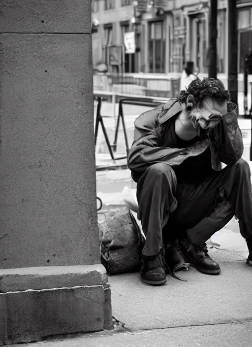 Prompt: Candid street portrait of Frankenstein , Humans of New York, 2011