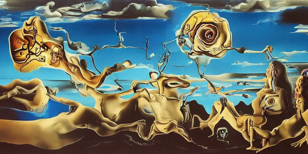 Image similar to the world between death and life, surrealistic detailed painting, by damien gilley and salvador dali