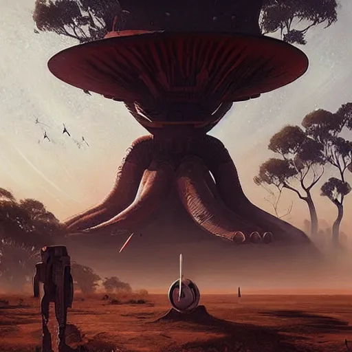 Prompt: An alien artefact with diagrams and symbols from their culture, retrieved from a crashed interstellar probe, in the Australian outback, detailed fantasy art by Greg Rutkowski