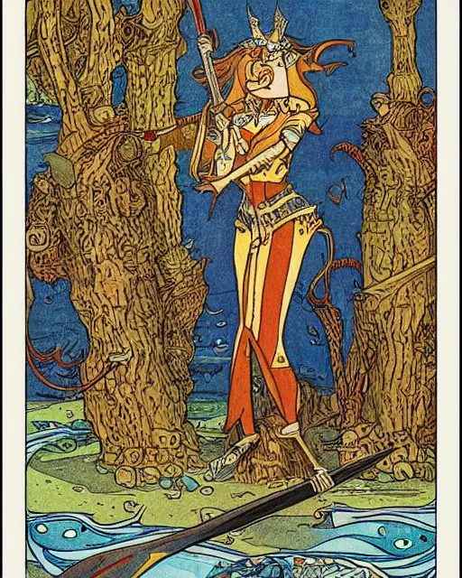 Image similar to a shark queen with melee weapons by ivan bilibin