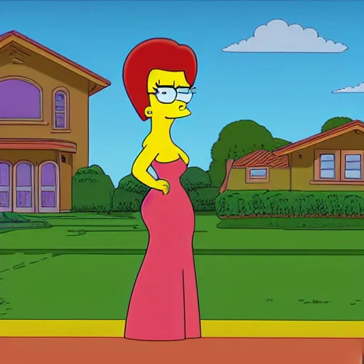 Image similar to kim kardashian in the simpsons super high quality 4k HD