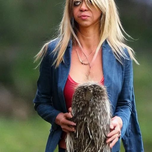 Image similar to kaitlin olson as an ostritch