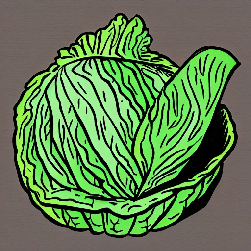 Image similar to cabbage head 50s art style