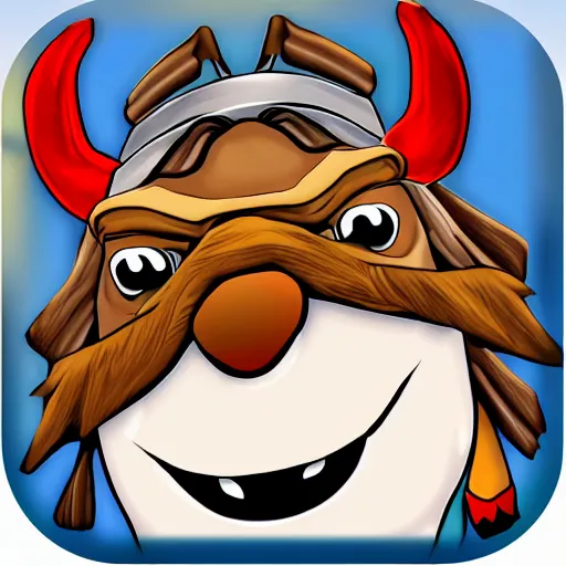 Prompt: cartoon donkey viking