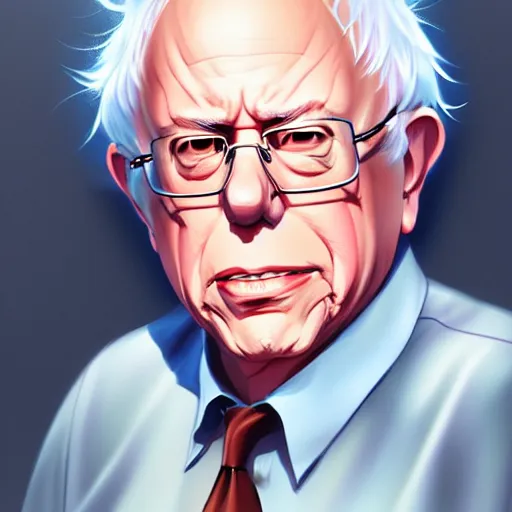 Image similar to bernie sanders, portrait shinkai makoto studio ghibli studio key hideaki anno sakimichan stanley artgerm lau rossdraws james jean marc simonetti elegant highly detailed digital painting artstation pixiv