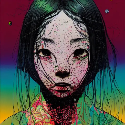 Image similar to a portrait of a girl by inio asano, beeple and james jean, hiroyuki takahashi color scheme, horror