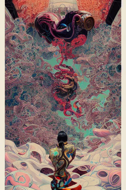 Prompt: Tristan Eaton, victo ngai, peter mohrbacher, artgerm, tentacles from the pit