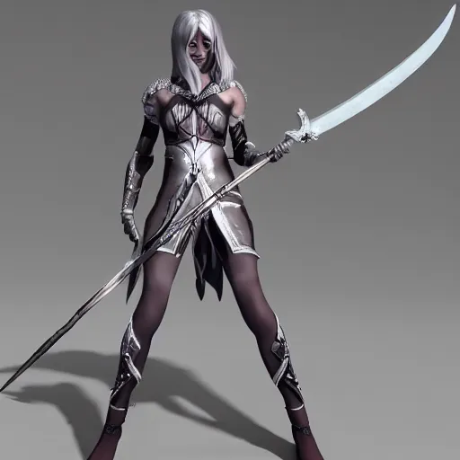 V from Devil May Cry as an elf, wearing daedric, Stable Diffusion