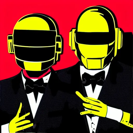 Image similar to daft punk, sticker illustration