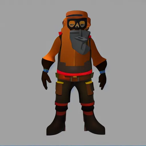 Image similar to character design of a stylized explorer and cartographer in the TF2 style