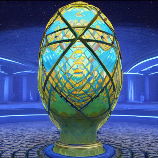 Image similar to a gigantic faberge egg, aetherpunk, unreal engine,