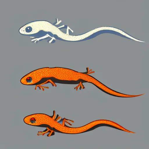 Image similar to vector image of a salamander, clean, iconic, simple, artstation, white background, western