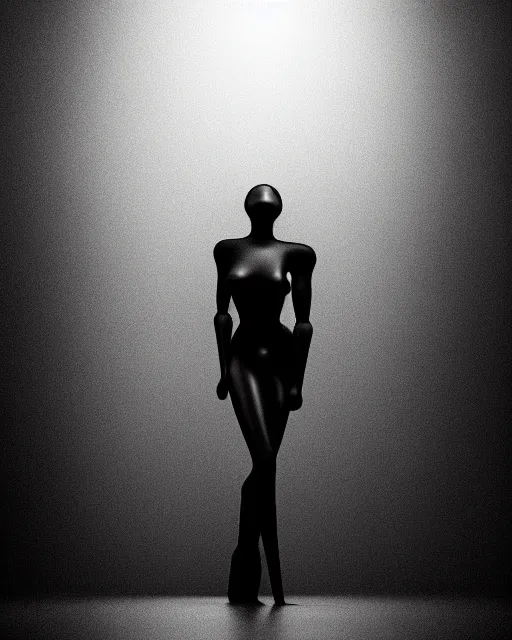 Image similar to black and white high quality photo of a beautiful female AI vegetal-cyborg looking into a sci-fi mirror, volumetric lighting, liminal space, brutalism, foggy, dreamy, hyperdetailed, bokeh, photorealistic, cinematic, masterpiece, elegant, dark, by Man Ray in the style of Horst P. Horst, octane render, 8K,