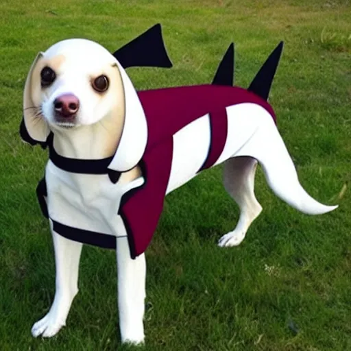 Image similar to Dog cosplaying badly as a shark