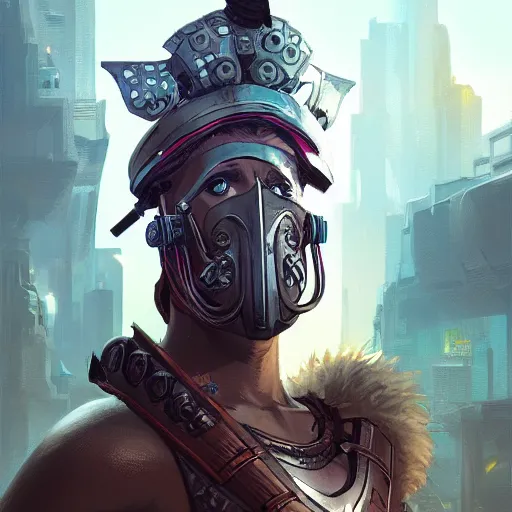 Image similar to cyberpunk viking helmet mask warrior goddess robot ninja fantasy, art gta 5 cover, official fanart behance hd artstation by jesper ejsing, by rhads, makoto shinkai and lois van baarle, ilya kuvshinov, ossdraws