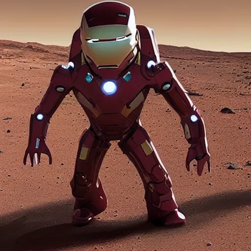 Prompt: elon ironman on mars