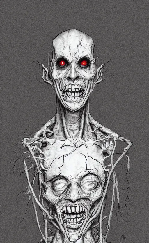 Image similar to full body portrait of Vecna from stranger things in the upside down, dynamic lighting, photorealistic, fantasy concept art, ambient lighting, atmospherical, stunning visuals, creative, cinematic, ultra detailed, trending on art station