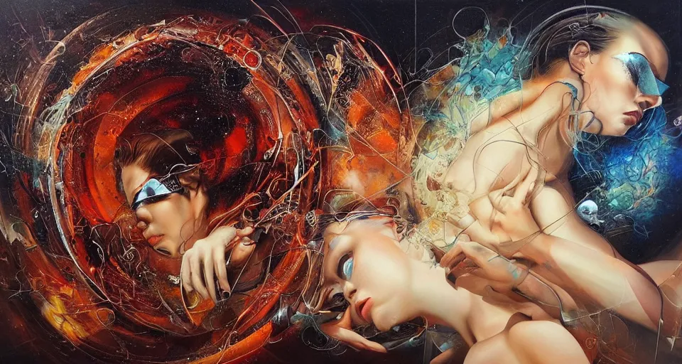 Prompt: the two complementary forces that make up all aspects and phenomena of life, by Karol Bak