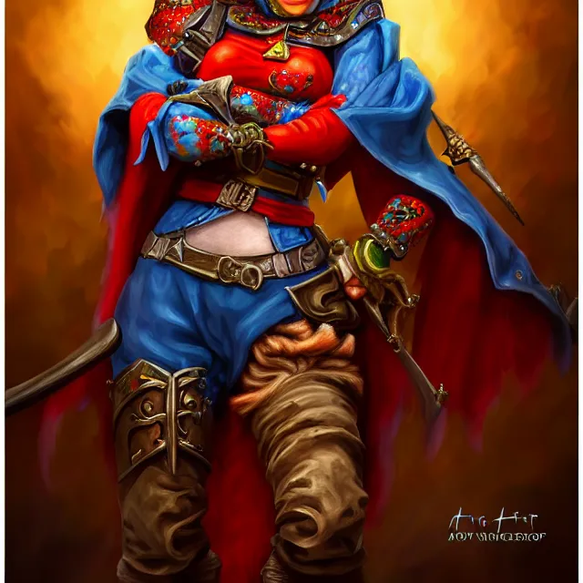 Image similar to beautiful jester warrior, highly detailed, 8 k, hdr, award - winning, trending on artstation, anne stokes