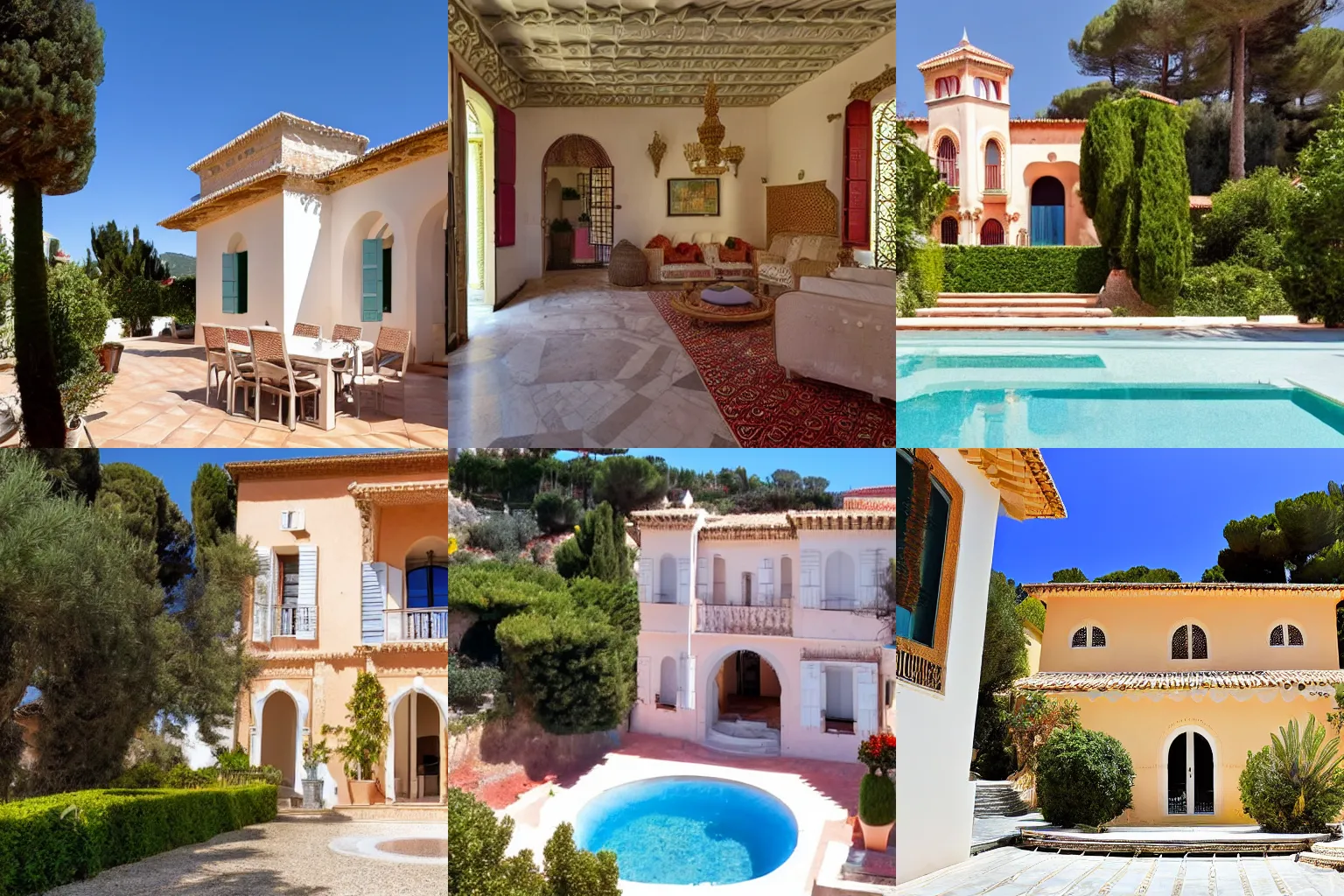 Prompt: a moorish villa in the French riviera