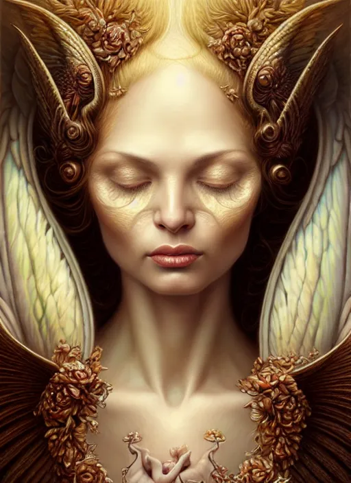 Prompt: woman as an angel holding fruits, fine art, intricate, elegant, highly detailed, realistic hair, centered, digital painting, art station, conceptual art, soft, sharp focus, illustration, artwork, artgerm, tomasz alen kopera, peter mohrbacher, donato giancola, wlop, boris vallejo