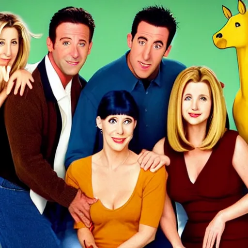 Image similar to still from the hit tv show friends in the style of bojack horseman