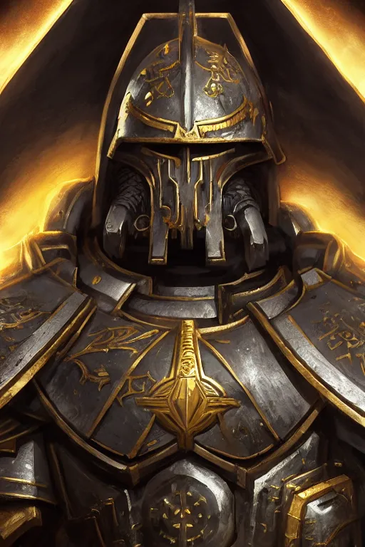 Image similar to armor portrait heros warhammer 4 0 k horus heresy fanart - the primarchs emperor by johannes helgeson animated with vfx concept artist & illustrator global illumination ray tracing hdr fanart arstation zbrush central hardmesh 8 k octane renderer