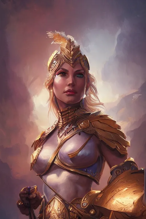 Image similar to amazon valkyrie athena, d & d, fantasy, portrait, highly detailed, headshot, digital painting, trending on artstation, concept art, sharp focus, illustration, art by artgerm and greg rutkowski and magali villeneuve