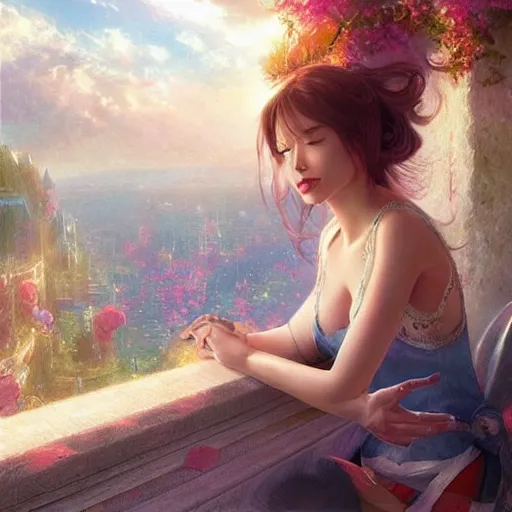 Prompt: you may say i'm a dreamer, but i'm not the only one. i hope someday you'll join us. and the world will live as one, artwork by artgerm, rendered in pov - ray, style by greg rutkowski and thomas kinkade and dali