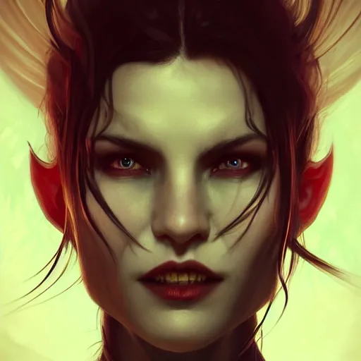 Image similar to perfectly - centered - portrait - photograph of evil vampire, super highly detailed, professional digital painting, artstation, concept art, smooth, sharp focus, no blur, no dof, extreme illustration, unreal engine 5, 8 k, art by artgerm and greg rutkowski and alphonse mucha loish and wlop