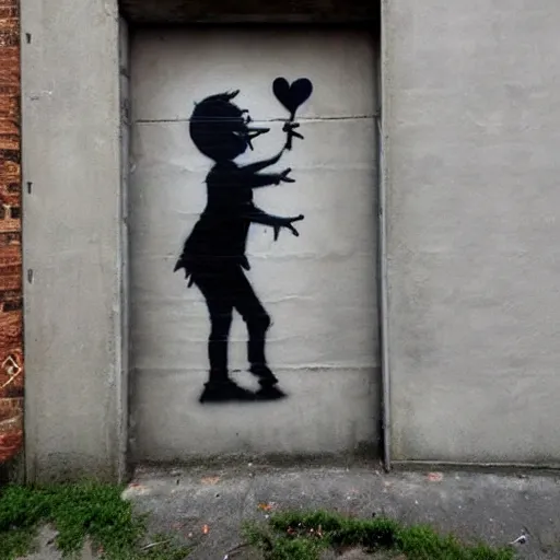 Image similar to wall with famous banksy graffiti