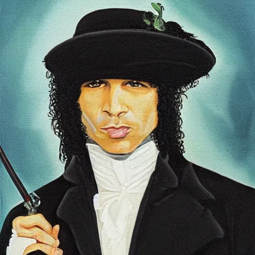 Prompt: regency era painting of guns n'roses guitarist slash