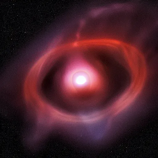 Prompt: A high resolution image of an ancient being being birthed from a black hole in space