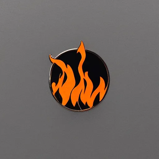 Prompt: simple yet detailed retro minimalistic fire warning enamel pin, use of negative space allowed, artwork created by mike mignola and bansky in the style of a tattoo stencil, shaded ink illustration, black and white only, smooth curves