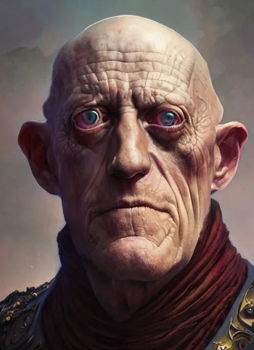 Image similar to michael berryman as oscar diggs, intricate, d & d, fantasy, art nouveau, digital painting, trending on artstation, sharp focus, wide shot, illustration, global illumination, ray tracing, art by artgerm and greg rutkowski and ruan jia