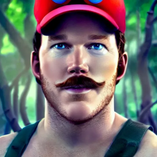 Prompt: a film still portrait of chris pratt dressed up as mario in real life as a real person, grotesque, disturbing, disgusting, realistic hyperrealistic 4 k resolution 8 k resolution highly detailed very detailed extremely detailed hd quality detailed face very detailed face extremely detailed face trending on artstation, modern portrait, modern photograph, film still