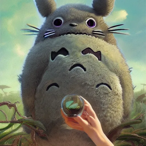 Prompt: portrait of a totoro woman, detailed, centered, digital painting, artstation, concept art, donato giancola, Joseph Christian Leyendecker, WLOP, Boris Vallejo, Breathtaking, 8k resolution, extremely detailed, beautiful, establishing shot, artistic, hyperrealistic, beautiful face, octane render